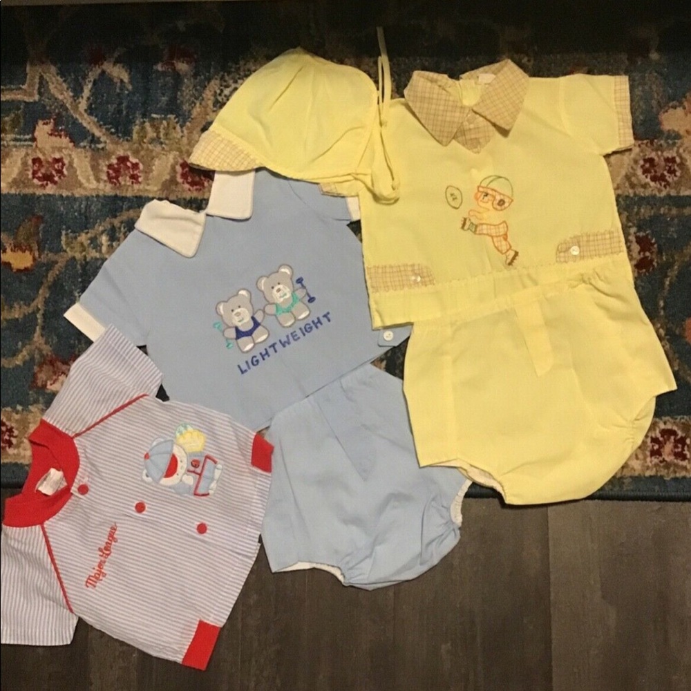 Baby boys vintage clothing outfits 0-3-6